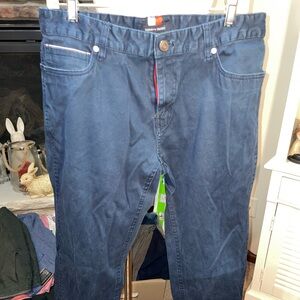 Tommy Hilfiger Navy Blue Pants with Red and White Accents